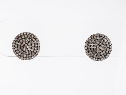 Earrings Modern .75 Round Brilliant Cut Diamonds in Sterling Silver