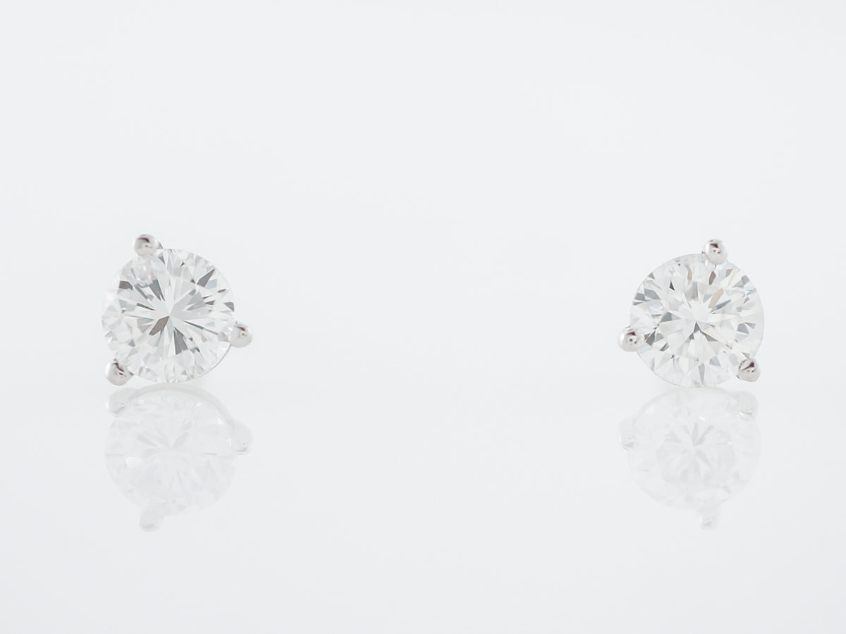 .85 Carat Diamond Stud Earrings in White Gold
