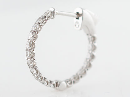 Earrings Modern 1.20 Round Brilliant Cut Diamonds in 14K White Gold