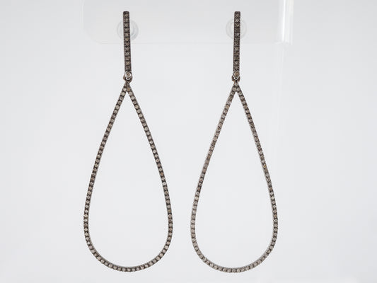 Earrings Modern 1.30 Round Brilliant Cut Diamonds in Sterling Silver