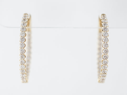 Earrings Modern 1.90 Round Brilliant Cut Diamonds in 14K Yellow Gold