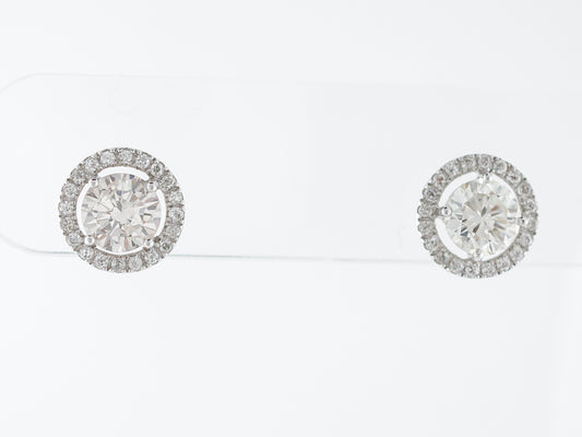Earrings Modern 2.04 Round Brilliant Diamonds in Platinum
