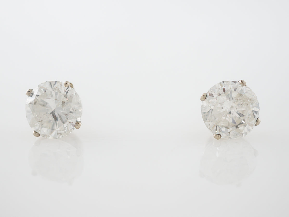 5 Carat Diamond Stud Earrings in 14k White Gold