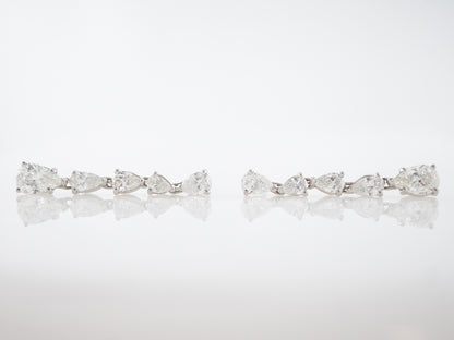Earrings Modern 5.10 Pear Cut Diamonds in Platinum