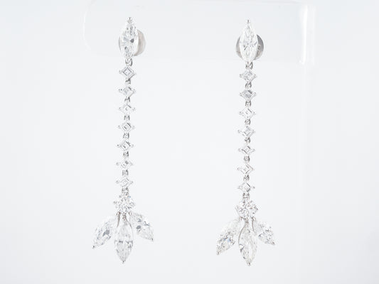 Dangle Earrings Modern 8.05 Round Brilliant, Square & Marquise Cut Diamond in Platinum
