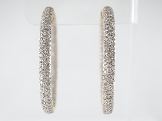 8 Carat Diamond Hoop Earrings in 14k Yellow Gold