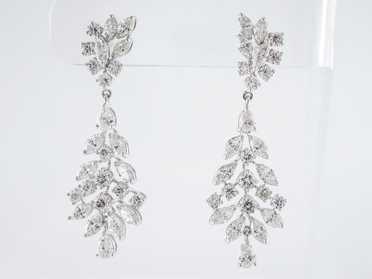 **RTV 1/17/19**Earrings Modern 8.20 Marquise & Round Brilliant Cut Diamonds in 18K White Gold