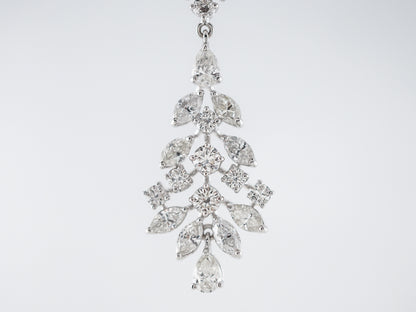 **RTV 1/17/19**Earrings Modern 8.20 Marquise & Round Brilliant Cut Diamonds in 18K White Gold