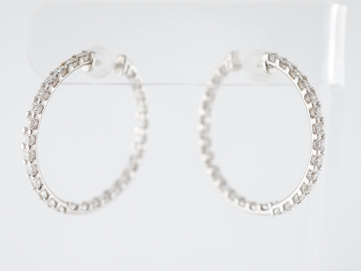 Diamonique 3/4 Hoop Earrings