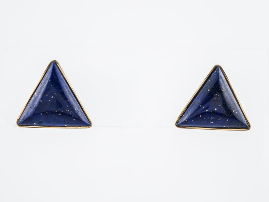 Earrings Modern Lapis in 14k Yellow Gold