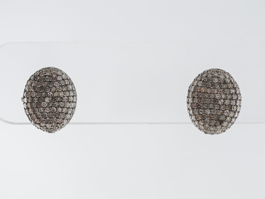 Champaign Diamond Pave Earrings in Sterling Silver