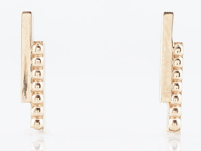 Drop Bead Earrings Modern in 14k Yellow Gold
