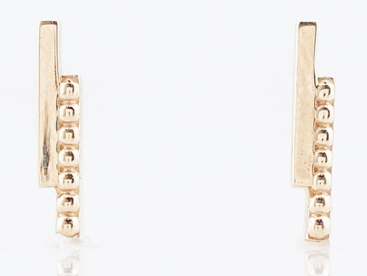 Drop Bead Earrings Modern in 14k Yellow Gold