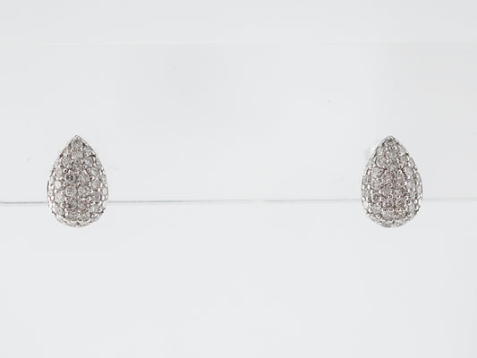 Earrings Stud Modern .43 Round Brilliant Cut Diamonds in 18k White Gold