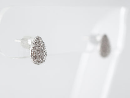 Earrings Stud Modern .43 Round Brilliant Cut Diamonds in 18k White Gold