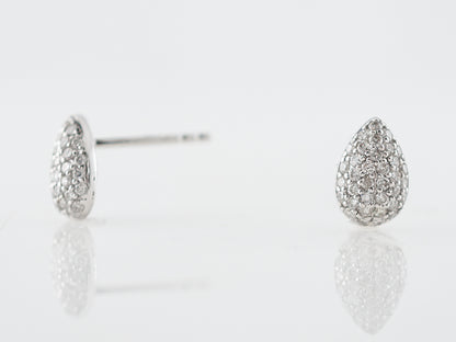 Earrings Stud Modern .43 Round Brilliant Cut Diamonds in 18k White Gold