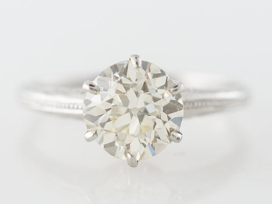 Edwardian Solitaire Diamond Engagement Ring in Platinum