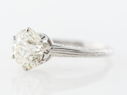 Edwardian Solitaire Diamond Engagement Ring in Platinum