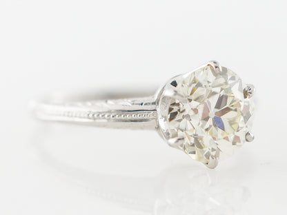 Edwardian Solitaire Diamond Engagement Ring in Platinum