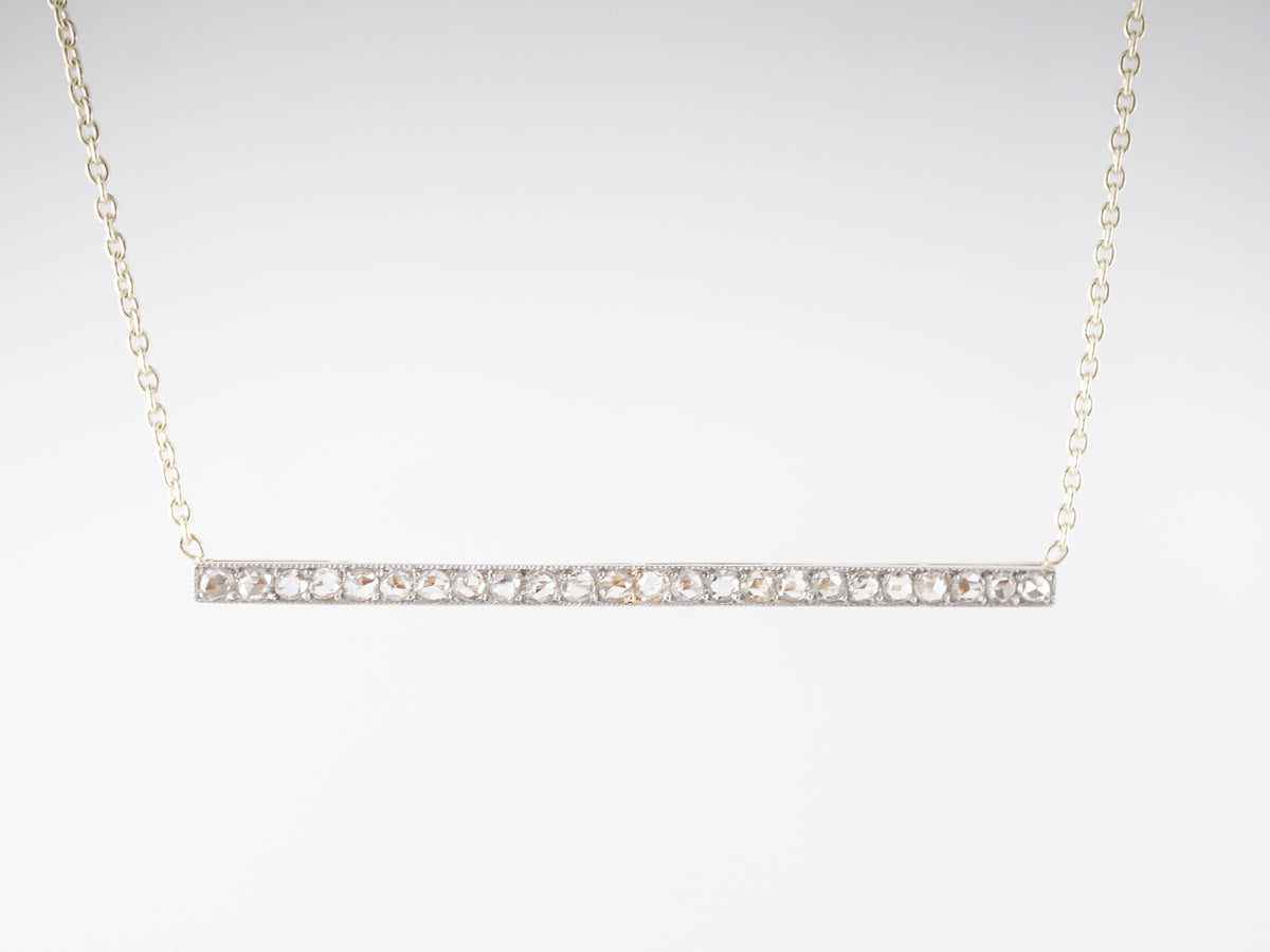Edwardian Rose Cut Diamond Pendant in Platinum & 14k