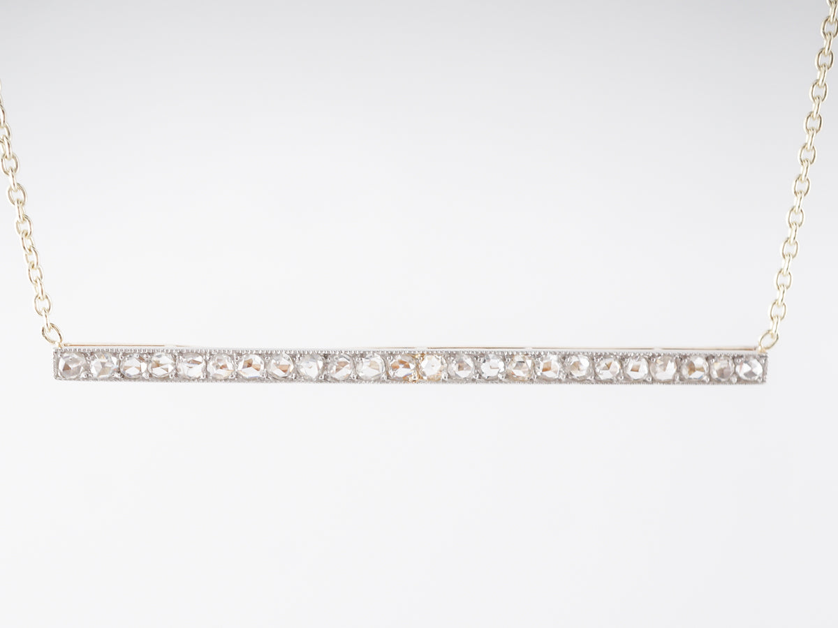 Edwardian Rose Cut Diamond Pendant in Platinum & 14k