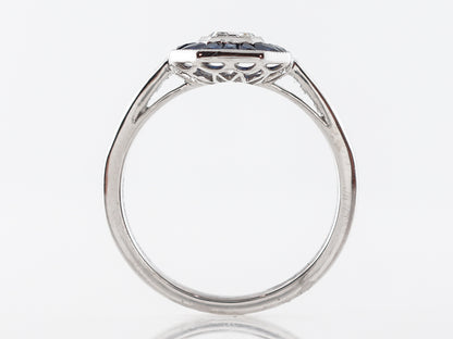 .68 Emerald Cut Diamond Engagement Ring w/ Sapphires