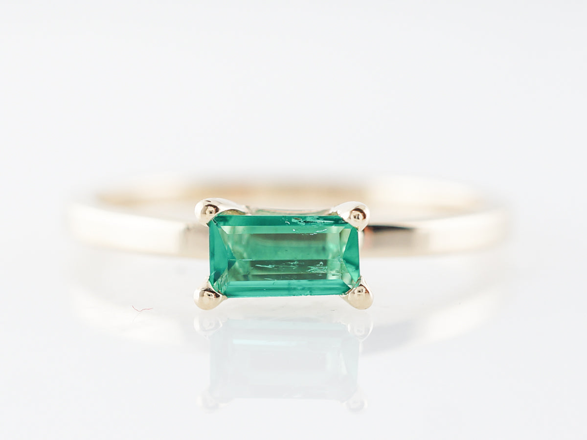 Emerald Cut Emerald Ring in 14k Yellow Gold