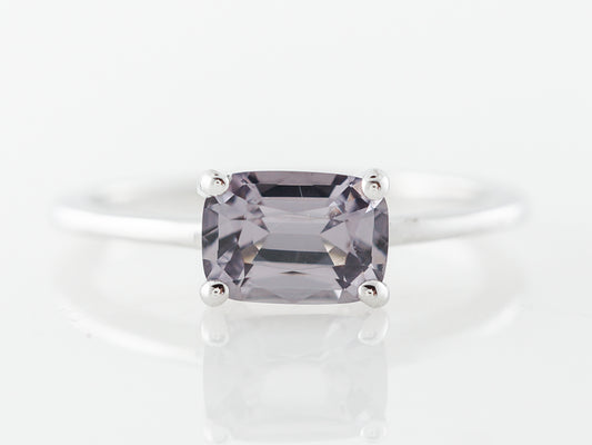 Emerald Cut Spinel Solitaire Engagement Ring in White Gold