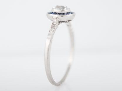 Modern Engagement Ring .55 Old Mine Cushion Cut Diamond in Platinum ** missing ring size ***
