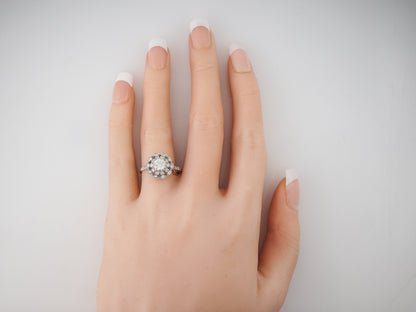 Diamond Cluster Filigree Engagement Ring in Platinum