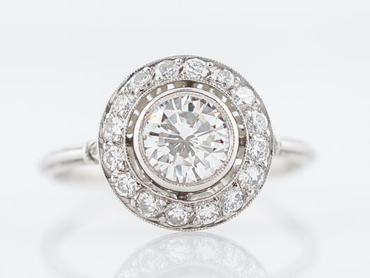 Engagement Ring Modern .82 Round Brilliant Cut Diamond in Platinum