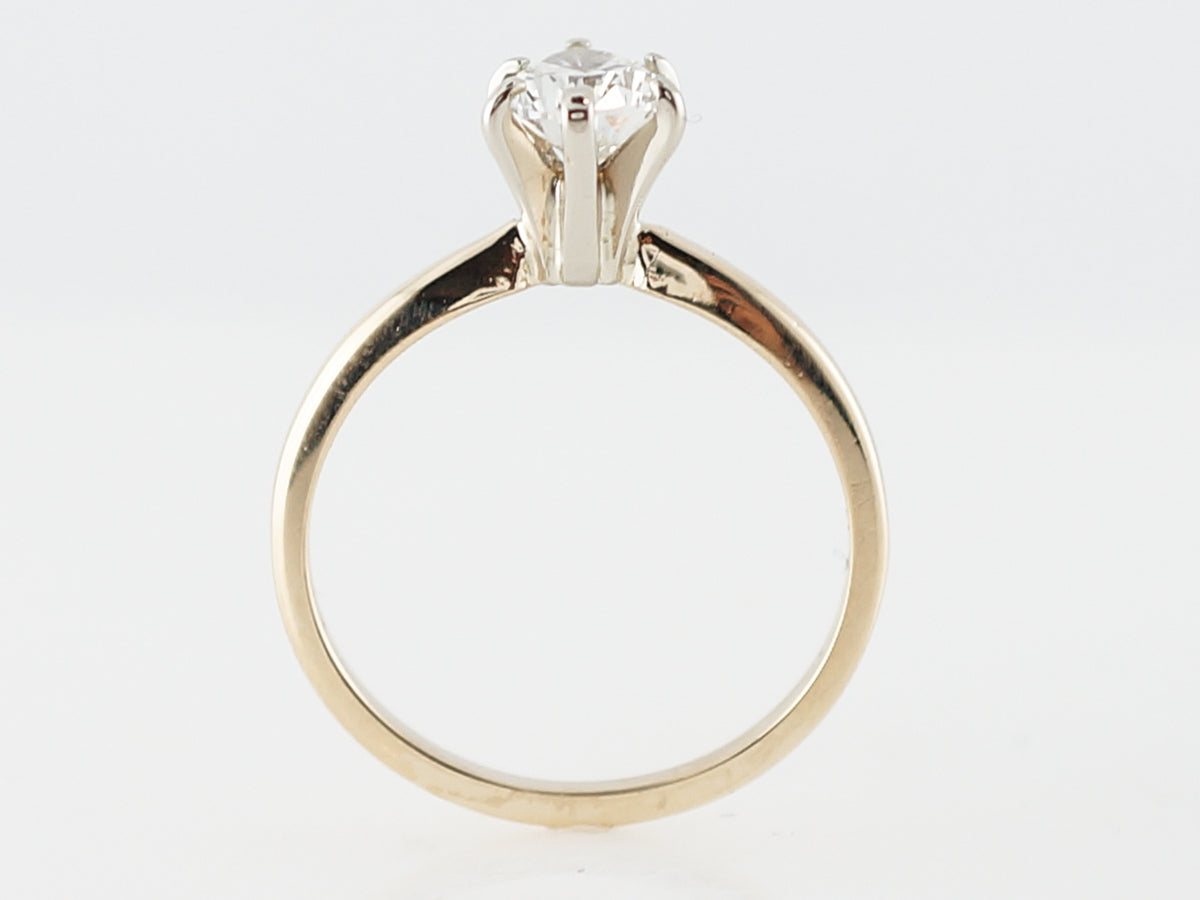 Pear Cut Diamond Solitaire Engagement Ring in 14k