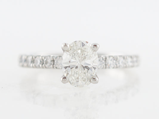 Oval Diamond Solitaire Engagement Ring in Platinum