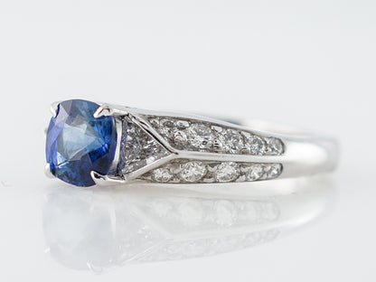 Engagement Ring Modern GAL .95 Cushion Cut Sapphire in Platinum