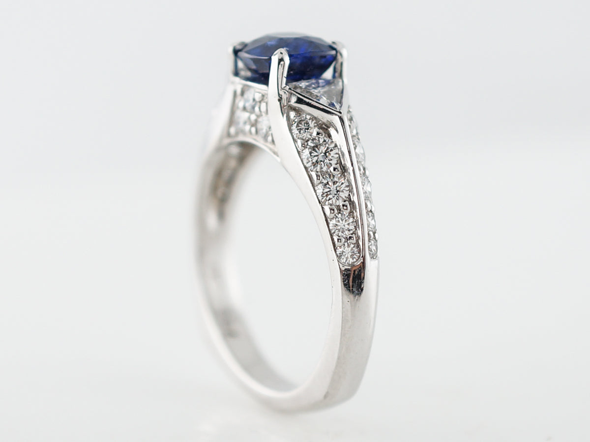 Engagement Ring Modern GAL .95 Cushion Cut Sapphire in Platinum