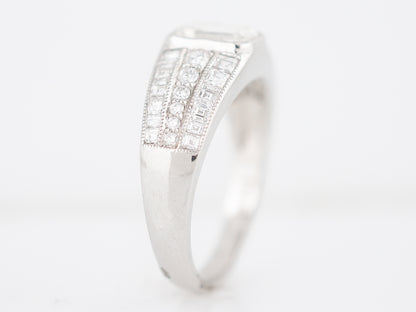 Engagement Ring Modern 1.00 Emerald Cut Diamond in Platinum
