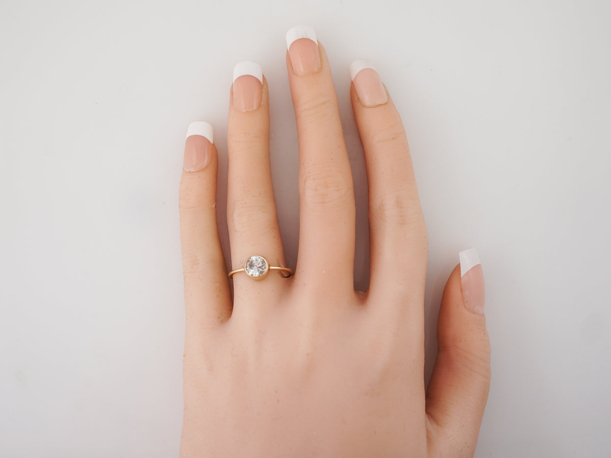 1 Carat Bezel Diamond Engagement Ring in Yellow Gold