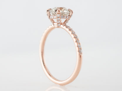 1 Carat Old Mine Diamond Solitaire Engagement Ring in Rose Gold