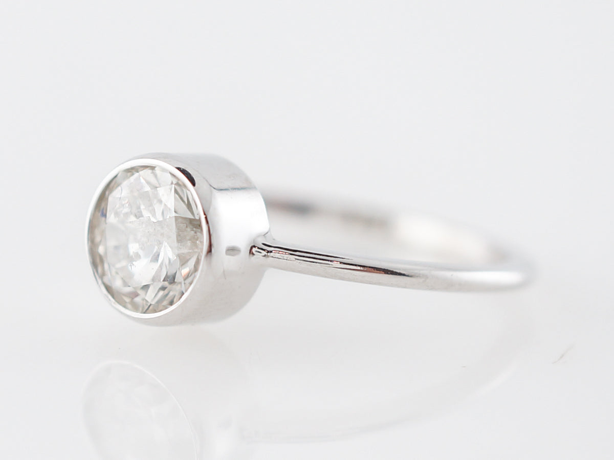 Bezel Diamond Solitaire Engagement Ring in White Gold