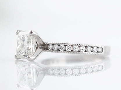 Engagement Ring Modern 1.21 Princess Cut Diamond in 14k White Gold