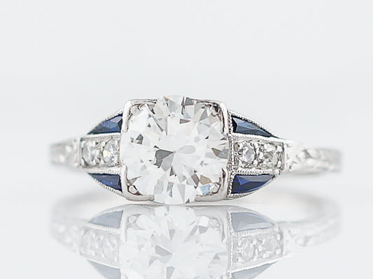 Art Deco .79 Carat Diamond Engagement Ring - GIA K VS1