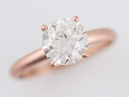 Engagement Ring Modern 1.28 Old European Cut Diamond in 14k Rose Gold