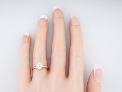 Engagement Ring Modern 1.28 Old European Cut Diamond in 14k Rose Gold