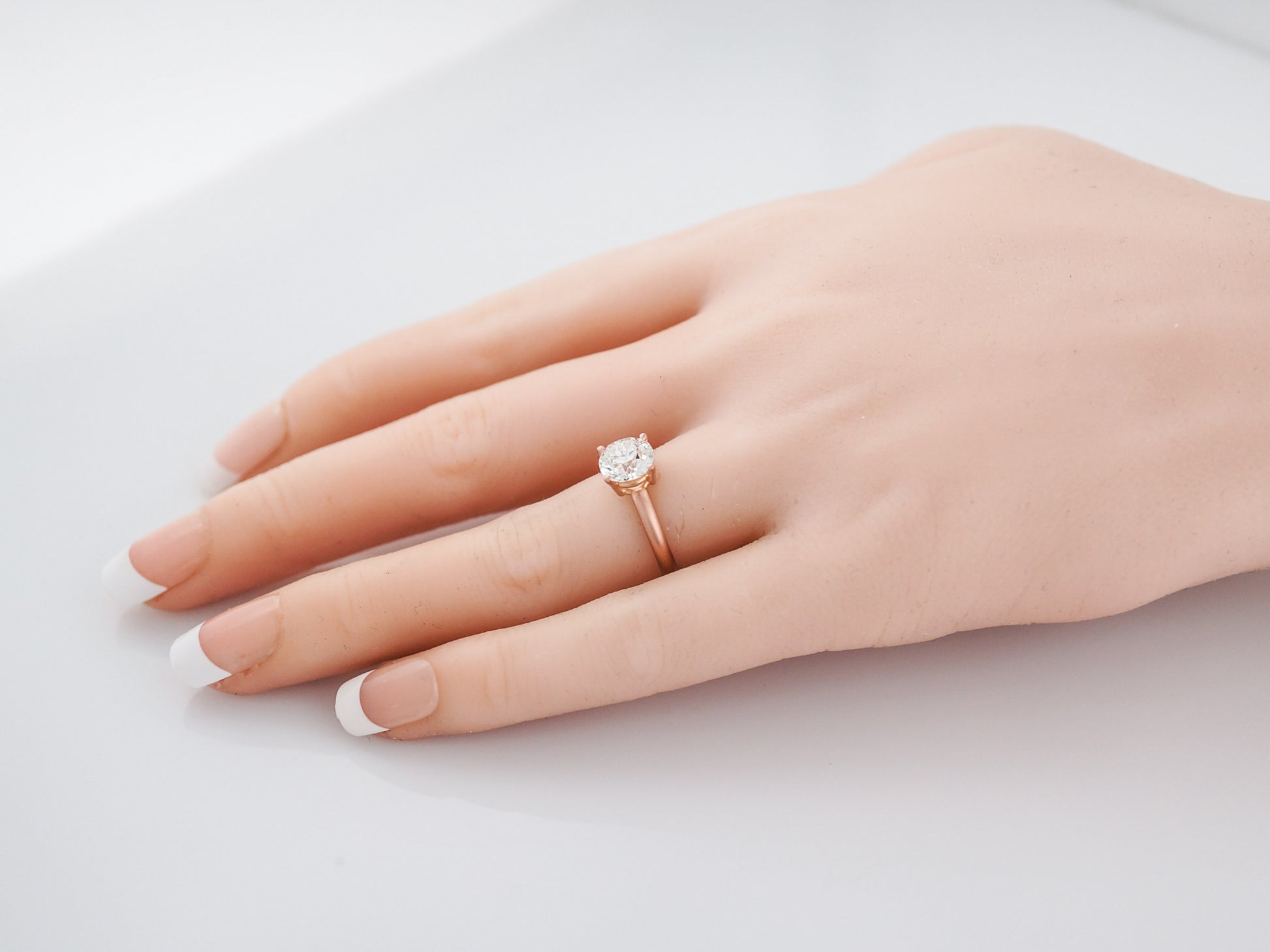 Engagement Ring Modern 1.28 Old European Cut Diamond in 14k Rose Gold