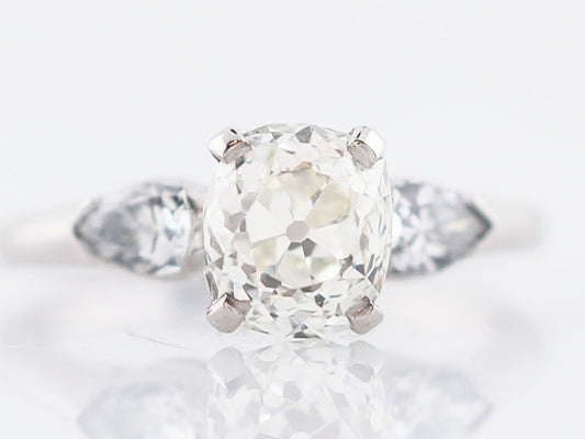 Art Deco Engagement Ring w/ Old Mine Cushion Cut Diamond