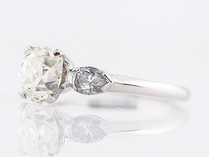 Art Deco Engagement Ring w/ Old Mine Cushion Cut Diamond