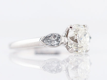 Art Deco Engagement Ring w/ Old Mine Cushion Cut Diamond