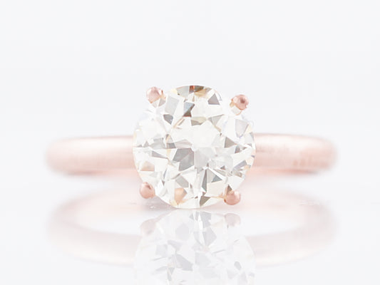 Engagement Ring Modern 1.44 Old European Cut Diamond in 14k Rose Gold