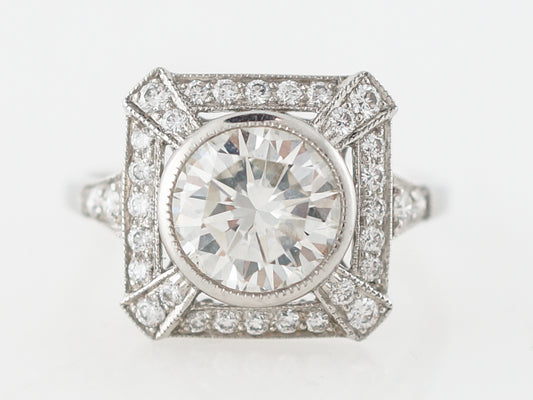 **RTV 5/2/19**Engagement Ring Modern 1.70 Round Brilliant Cut Diamond in Platinum