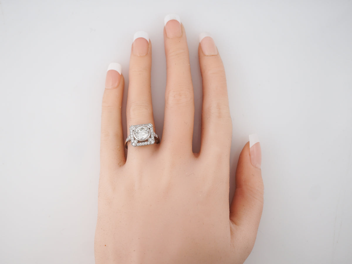 **RTV 5/2/19**Engagement Ring Modern 1.70 Round Brilliant Cut Diamond in Platinum
